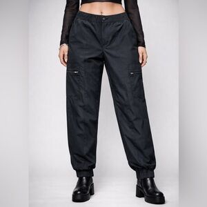 Talbots Black Cargo Jogger Pants Dark Tech Utility Size Large